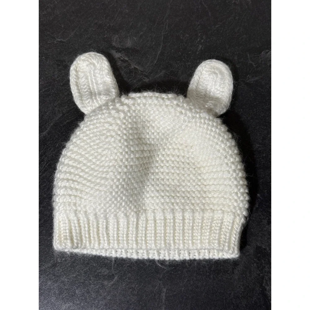Just One You by Carter's Baby Polar Bear Knit Beanie Hat White 3D Ears One Size